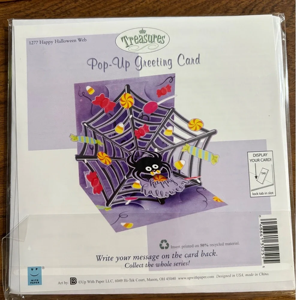 2 UP With Paper Treasures Halloween Pop Up Greeting‎ Cards Spider & Cauldron New